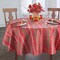 Threadmade Home Shimmering Plaid Tablecloth, Red/Green - 70"W x 70"L Round